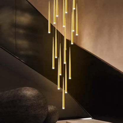 Decorbites™ Golden Tapered Chandelier LED - Moderne Innenbeleuchtung für Wohnzimmer, Küche und Flur