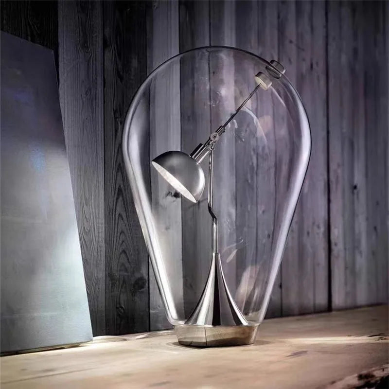 Decorbites™ Lodes Blow Glas-Tischleuchte: Verstellbare moderne Chromleuchte für Zuhause, Laden und Bar