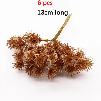 DecorBites™ Gold Hybrid Flower Cherry Stamen Berries Bundle for DIY Decor