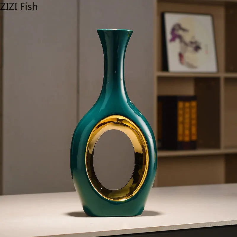 Gold Ceramic Table Vase