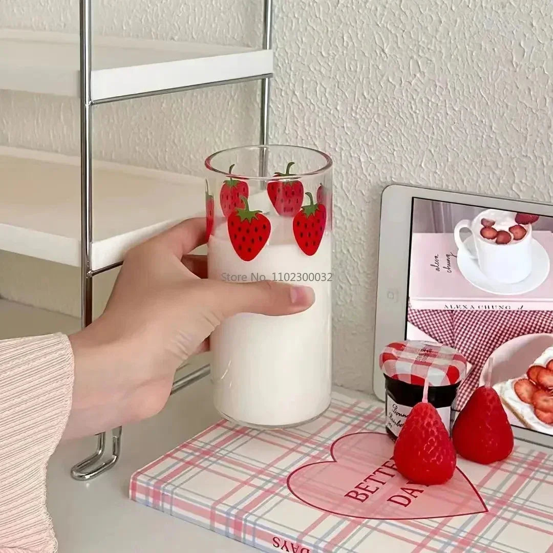 Strawberry Glass Juice Mug