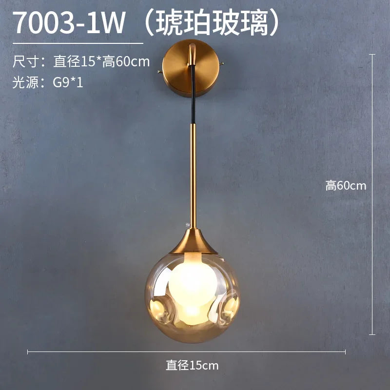 Decorbites™ Glasball Gold LED Wandlampe Modern Nordisch Innenleuchte