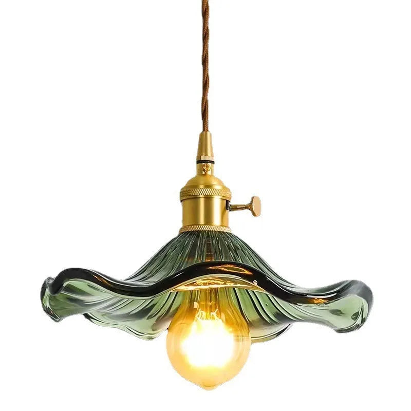 Modern Colorful Glass and Copper Pendant Light