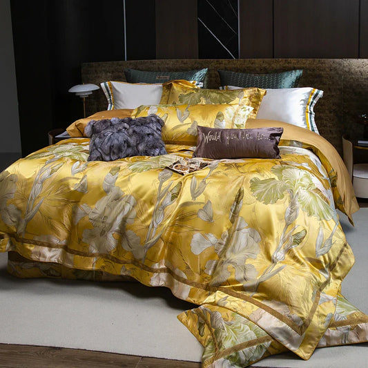 DecorBites™ Jacquard Bedding Set in 1000TC Egyptian Cotton, Queen/King Size Bedlinens
