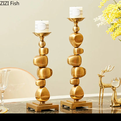 Decorbites™ Goldlegierter Stein-Stapel-Leuchter-Ornament Heimduftbehälter