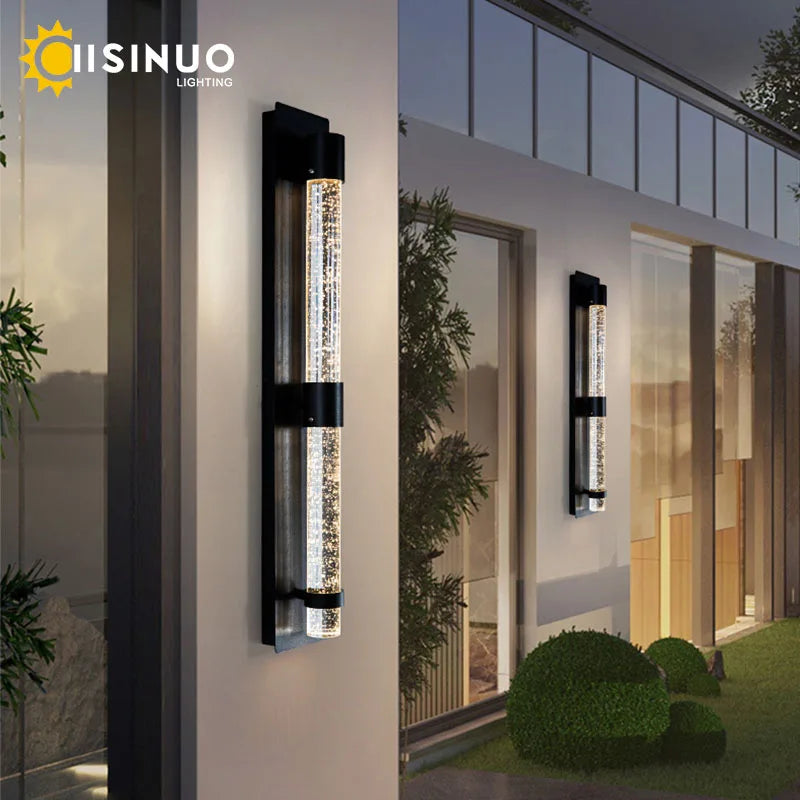 Decorbites™ Kristall-Blase LED-Wandlampe: Stilvolle Außenbeleuchtung für Garten, Veranda und Eingangsbereich