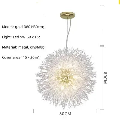 Decorbites™ Löwenzahn Gold/Chrom Kronleuchter mit Kristallen, G9 Anhängerleuchten für elegante Beleuchtung