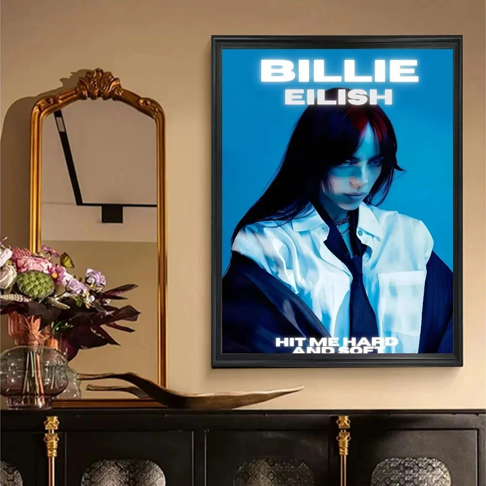 1pc Hit Me Hard and Soft B-BillieS Vintage Posters Sticky Retro Kraft Paper Sticker DIY Room Bar Cafe Kawaii Room Decor