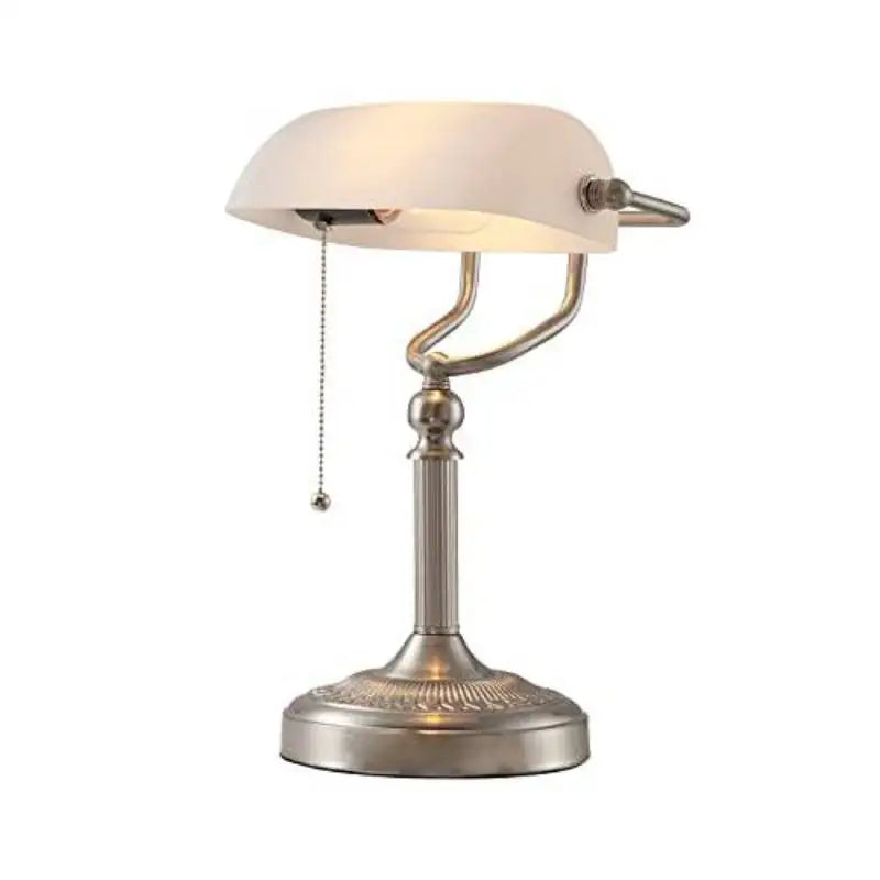 Decorbites™ Glas-Banken-Schreibtischlampe in Grün/Weiß mit Reißverschluss-Schalter für Wohnzimmer und Schlafzimmer