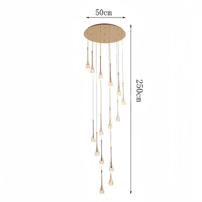 Modern Crystal Pendant Light With Adjustable Height