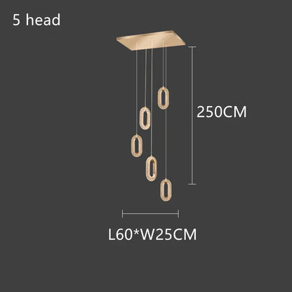 Decorbites™ Gold-Acrylic-Kronleuchter LED-Hängeleuchte Moderne Treppenhaus-Schlafzimmer-Wohnzimmer-Dekoration