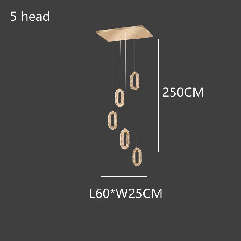 Gold Acrylic Pendant Chandelier