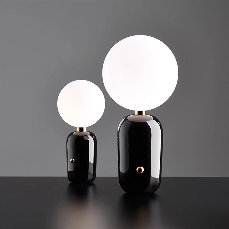 DecorBites™ Glass Ball LED Desk Lamp: Modern Nordic Lighting for Bedroom, Living Room & More.