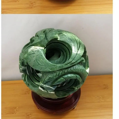 Decorbites™ Jade & Stein Drache Phönix Ball Set Feng Shui Dekoration