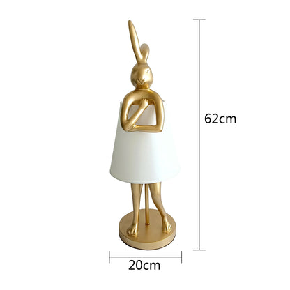 DecorBites™ Bathing Rabbit Resin Table Lamp for Living Room and Bedroom Decor