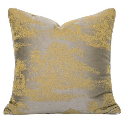 Decorbites™ Gold Quatrefoil Geometrisches Jacquard-Kissenbezug – Luxuriöse Wohnraumausstattung