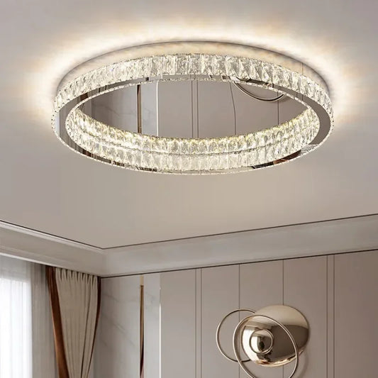 Decorbites™ Kristall-LED-Deckenleuchte aus Chromstahl - Dimmbare runde Lampe