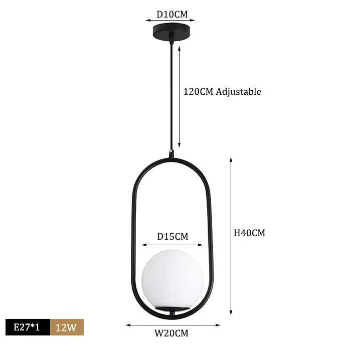 Decorbites™ Glas-Kugelleuchter LED Küchen Wohnzimmer Hängelampe