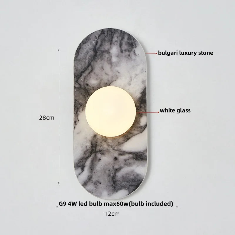 Decorbites™ Glasgloben-LED-Wandleuchte: Moderne nordische Stein-Badspiegelleuchte