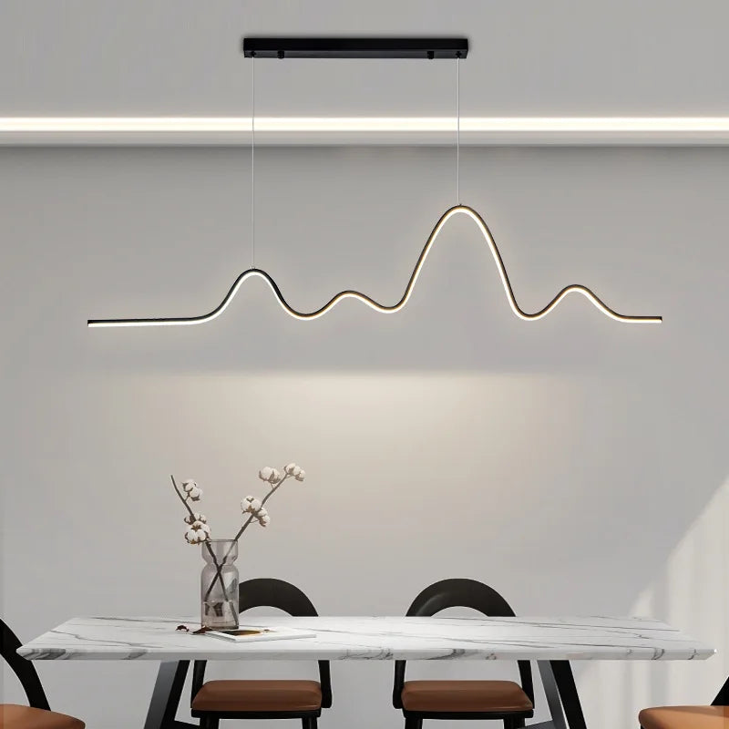 Decorbites™ LED-Aluminium-Kronleuchter Moderne Wellenlinie Kücheninsel-Hängeleuchte