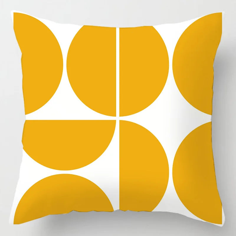 DecorBites™ Geometric Leaves Print Cushion Cover for Home Decor and Comfort