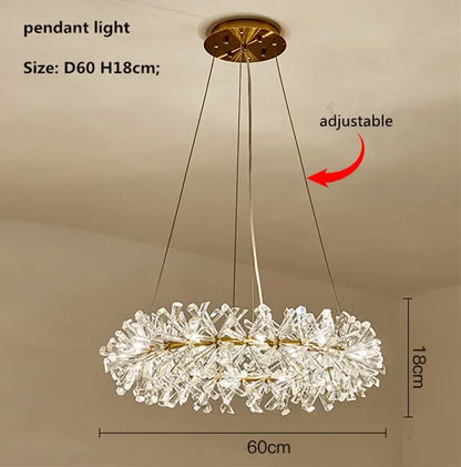 Decorbites™ Kristallblumen-Kronleuchter: Moderne nordische Luxus-LED-Deckenleuchte für das Wohnzimmer