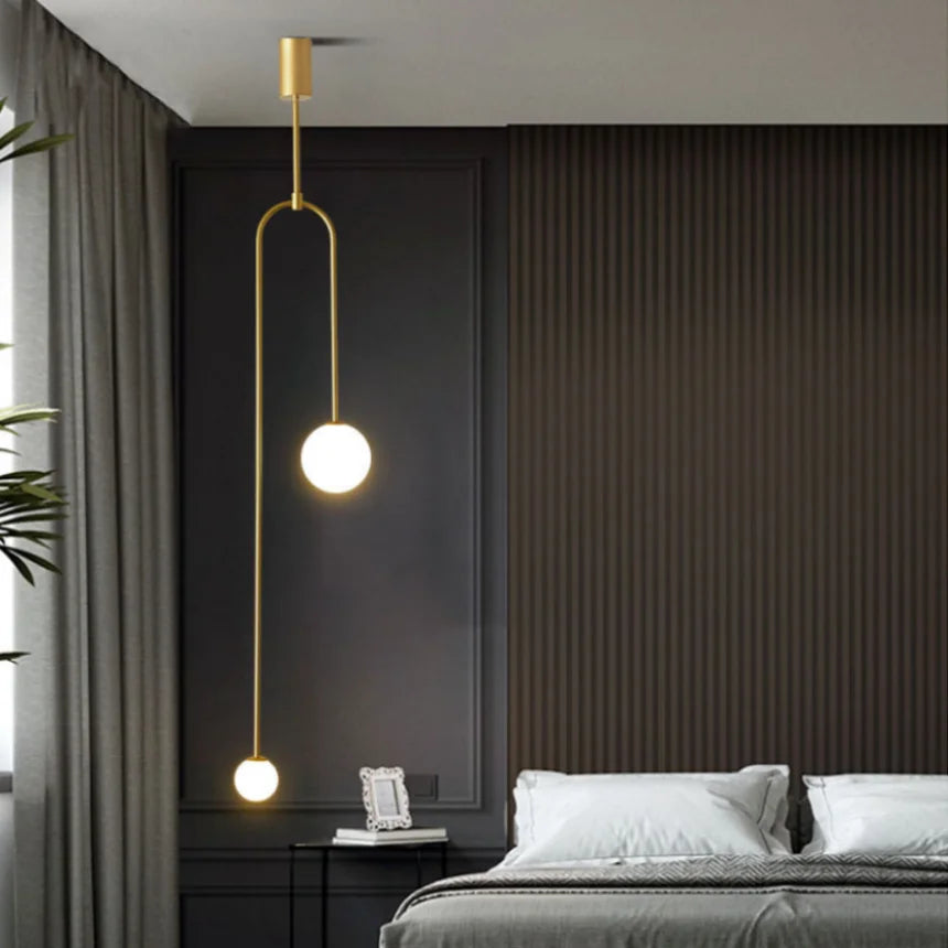 DecorBites™ Double Head Glass Ball Pendant Lights for Hotel Bedroom and Bathroom