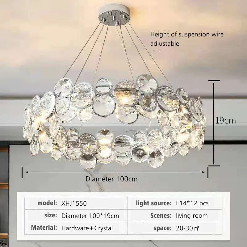 Decorbites™ Kristall-LED-Kronleuchter: Moderner nordischer Stil Luxus-Hängeleuchte für Wohnzimmer, Schlafzimmer, Esszimmer