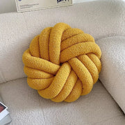 Grey Knotted Ball Pillow