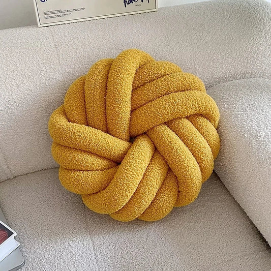 Decorbites™ verknoteter Ball Grau Dekokissen für Bett Couch Wohnzimmer