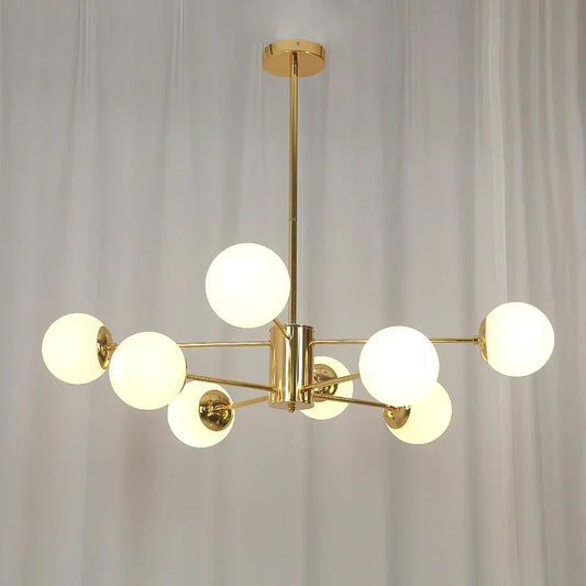 DecorBites™ Adjustable Ball Glass Lustre Chandelier for Living, Dining, Bedroom Lighting