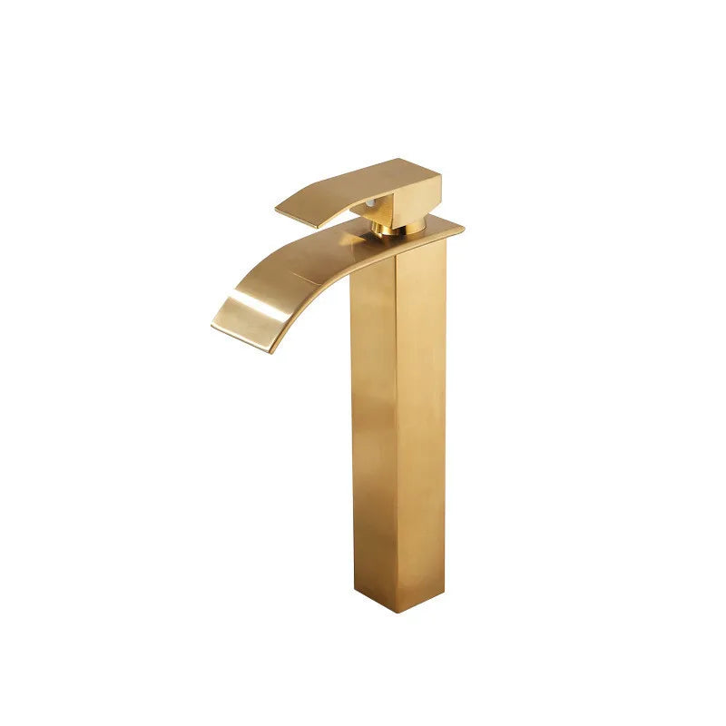 Decorbites™ Gold Badezimmerarmatur: Messing-Roségold Waschbecken-Wasserfall-Mischbatterie