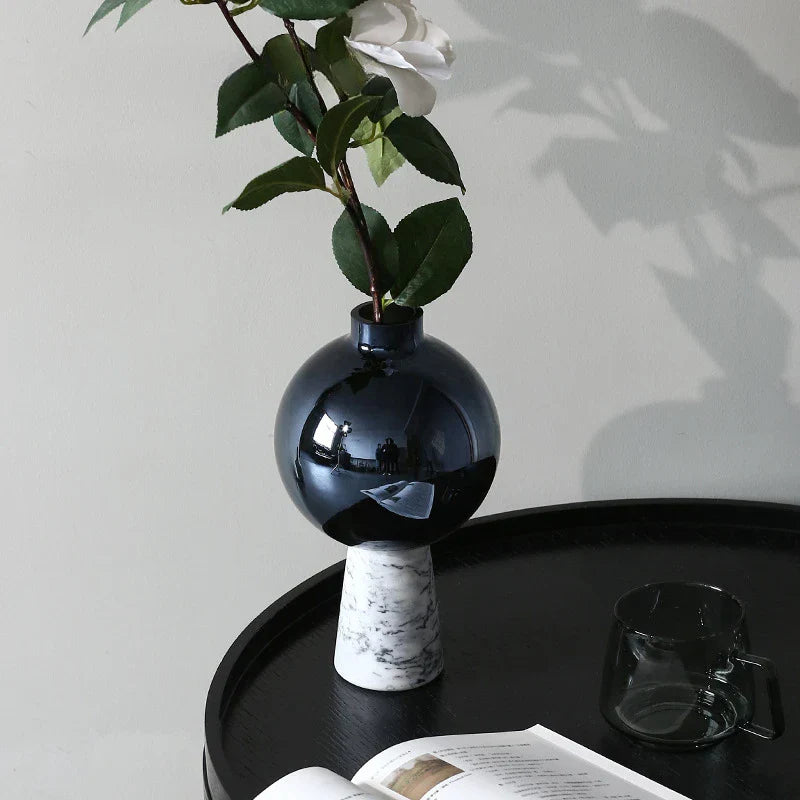 Decorbites™ Geometrische Kreisstern-Glasvase: Handwerks-Dekoration für Zuhause, Accessoire für Blumenarrangements