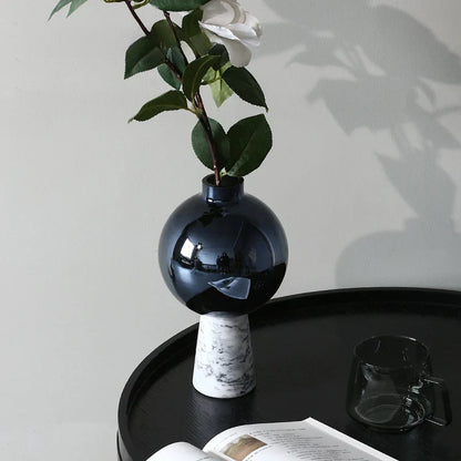 Decorbites™ Geometrische Kreisstern-Glasvase: Handwerks-Dekoration für Zuhause, Accessoire für Blumenarrangements