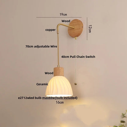 Decorbites™ verstellbare LED-Wandleuchte mit Keramik-Holz-Sockel für Esszimmer, Arbeitszimmer, Bar