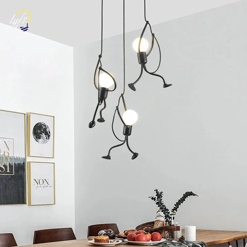 Decorbites™ Kleiner Mann Eisen Anhängerlampe - Vintage LED Hängelampe für die Hausdekoration