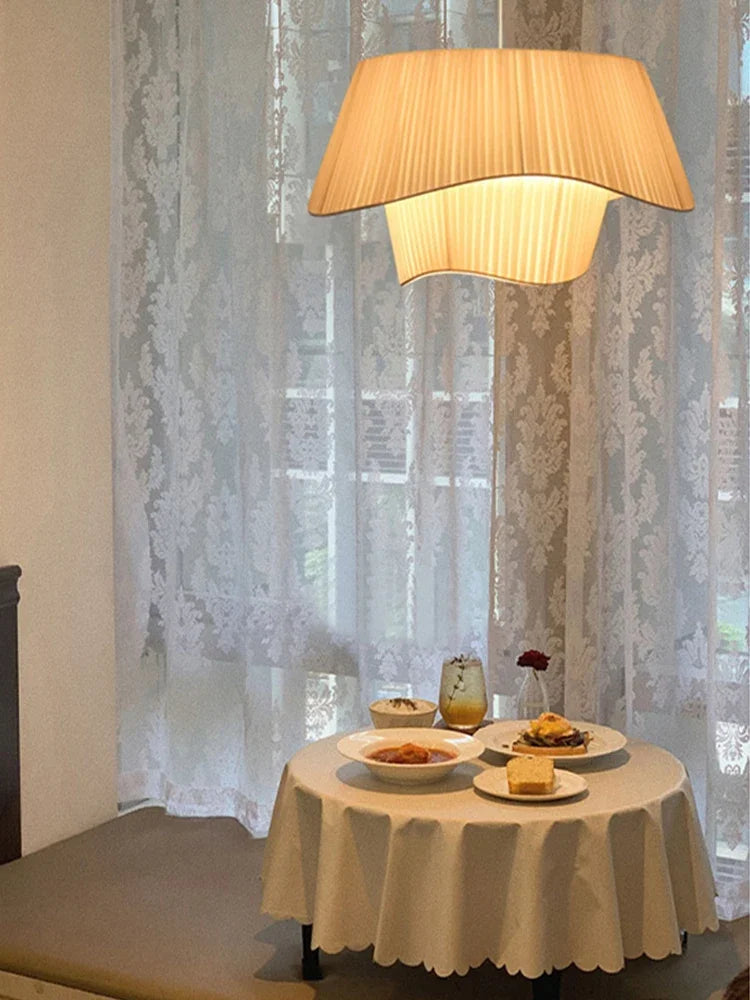 Decorbites™ Design-LED-Stoff-Pendantleuchte für Schlafzimmer, Heimdekoration, hängende Kronleuchter