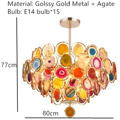 DecorBites™ Agate LED Wall Lamp Sconces Gold Metal Surface Mount E14 G4 Bulb