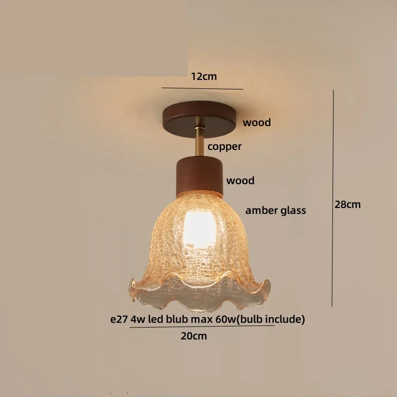 Decorbites™ Würfel Holz Kupfer LED Deckenleuchte Vintage Loft Deckenlampe