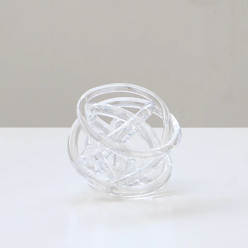 Decorbites™ Glas-Spulenwickelball-Ornament: Handgefertigt, geometrisch, transparent, Heimdekoration
