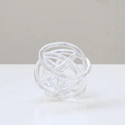 Decorbites™ Glas-Spulenwickelball-Ornament: Handgefertigt, geometrisch, transparent, Heimdekoration
