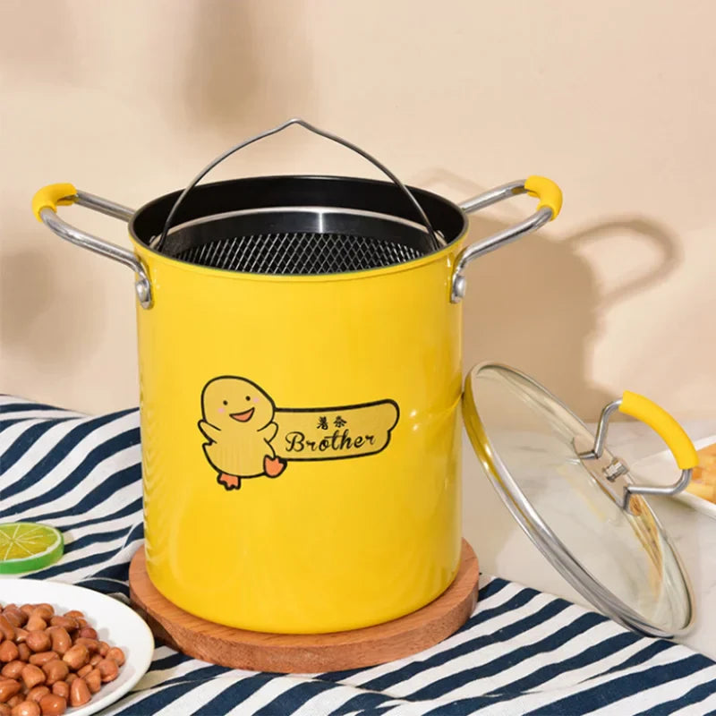 Decorbites™ Fritteuse mit Ölfilter und Deckel: Perfekt für gebratenes Hähnchen, Pommes frites – Küchenelementar