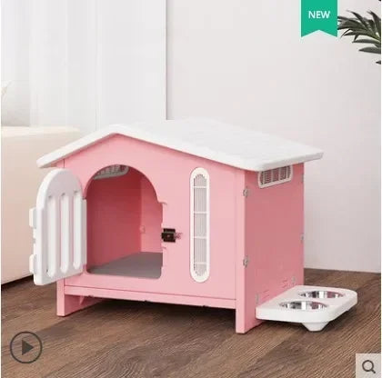 Decorbites™ Atmendes Hundehäuschen für alle Jahreszeiten für Innenbereich, Balkon, Terrasse, Wohnzimmer oder Garten