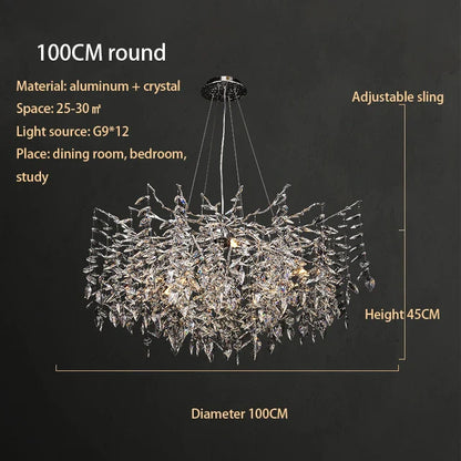 Decorbites™ Kristall-Chrom-Kronleuchter: Luxuriöse Hängelampe für Wohnzimmer, Villen und Restaurants