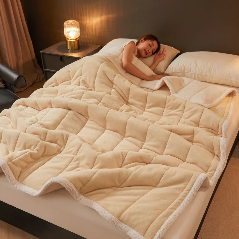 Decorbites™ Gemütliche 3-Lagige Korallenfleece-Winterdecke - Weiche & Warme Bettdecke