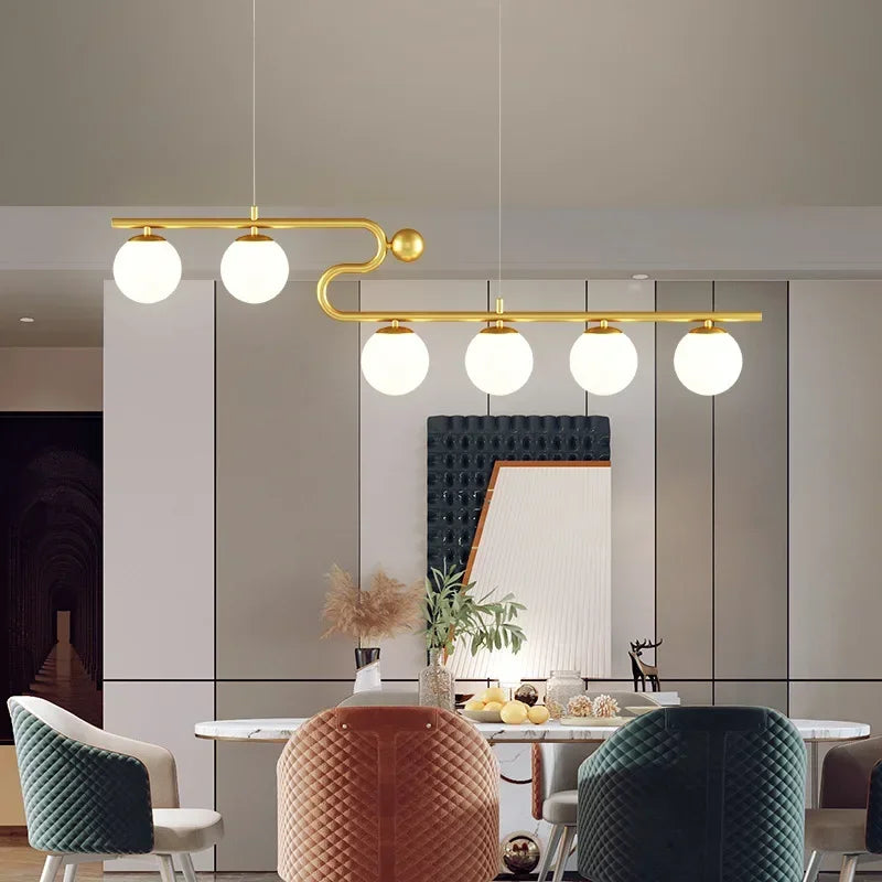 Decorbites™ Glas-Kugeln-LED-Hängelampe für Esszimmer, Wohnzimmer, Schlafzimmer, Küche