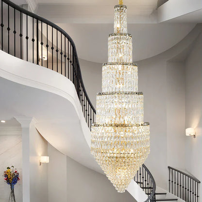 Decorbites™ Kristall-Hohlraum-Lang-Lüster: Elegante Beleuchtung für das Foyer einer Duplex-Villa