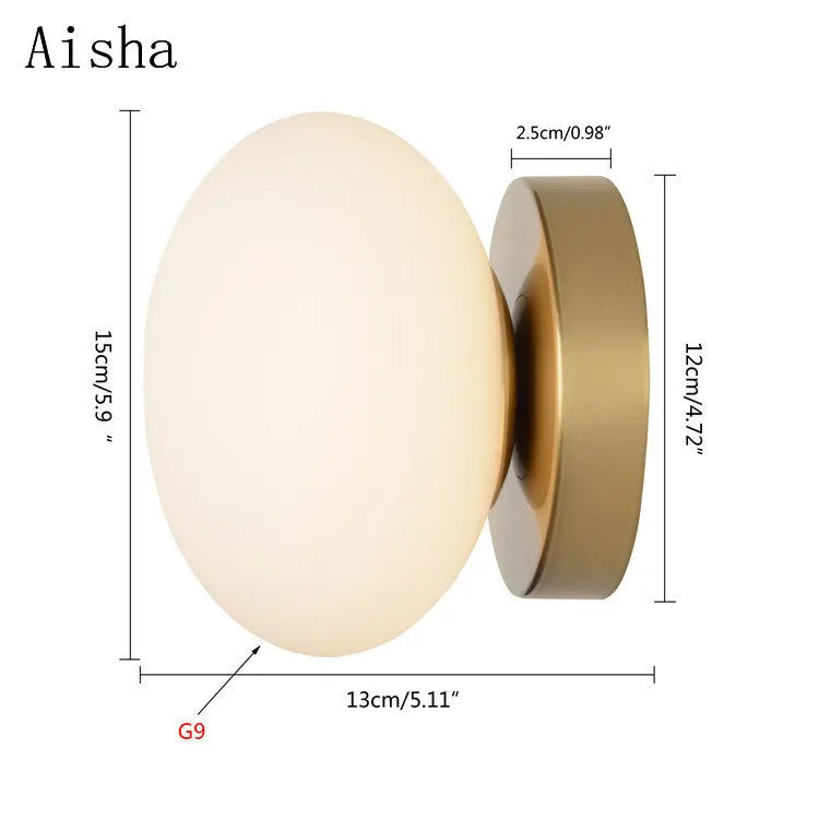 Decorbites™ Goldene Glas-Kugellampen Wandlampen für moderne Heimdekoration