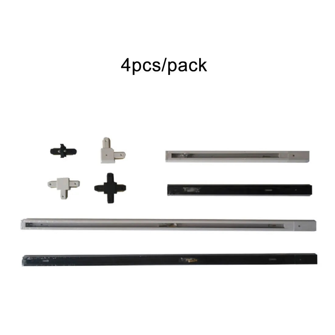 Decorbites™ Decken-Schienen-Verbindungs-Set: Schwarz/Weiß, Gerade/Kreuz, 0,5 m/1 m, 2-adrig