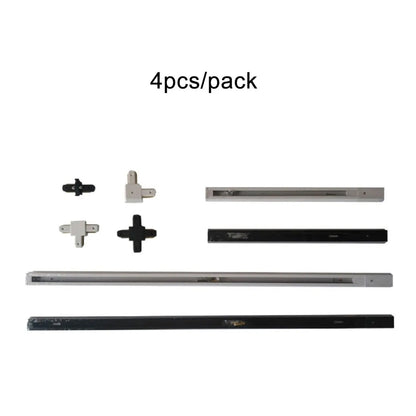 Decorbites™ Decken-Schienen-Verbindungs-Set: Schwarz/Weiß, Gerade/Kreuz, 0,5 m/1 m, 2-adrig